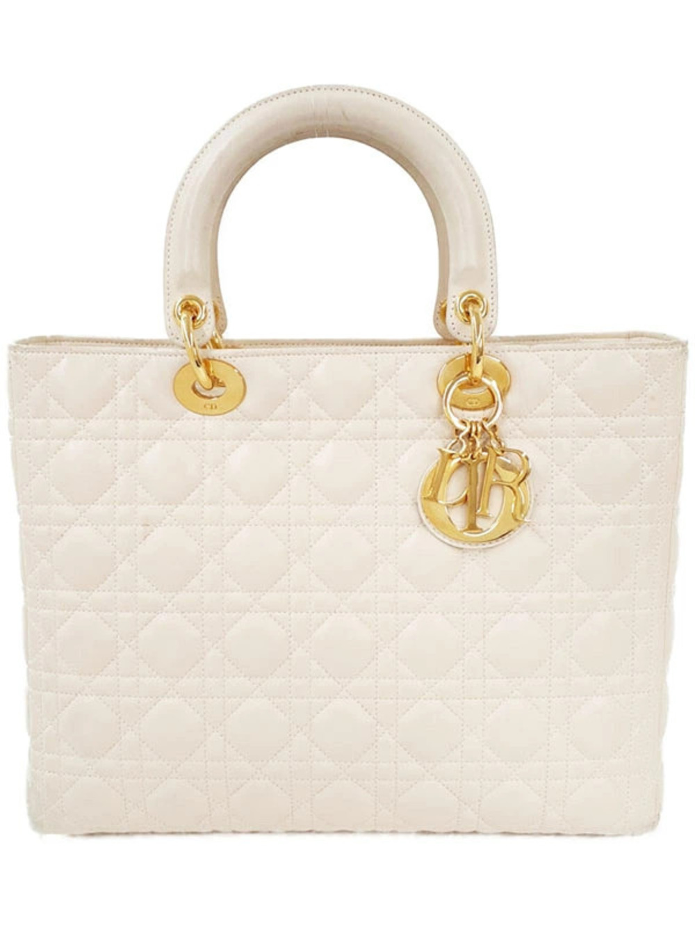 Christian Dior Cannage quilted pattern pale White